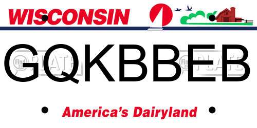 GQKBBEB Wisconsin License Plate