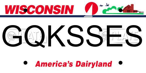 GQKSSES Wisconsin License Plate