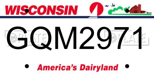 GQM2971 Wisconsin License Plate