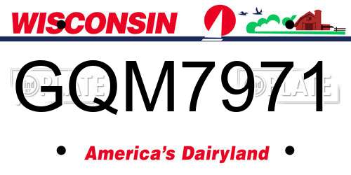 GQM7971 Wisconsin License Plate