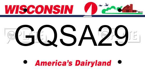GQSA29 Wisconsin License Plate