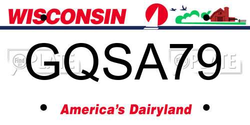 GQSA79 Wisconsin License Plate
