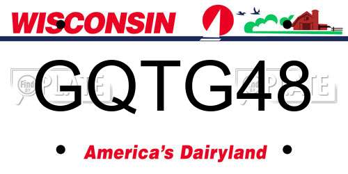 GQTG48 Wisconsin License Plate
