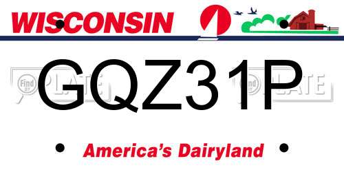 GQZ31P Wisconsin License Plate
