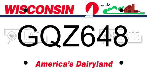 GQZ648 Wisconsin License Plate