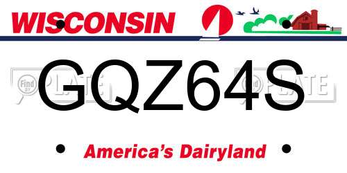 GQZ64S Wisconsin License Plate