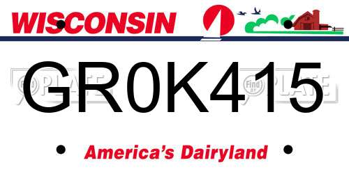 GR0K415 Wisconsin License Plate