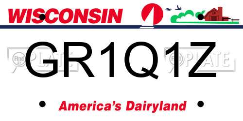 GR1Q1Z Wisconsin License Plate