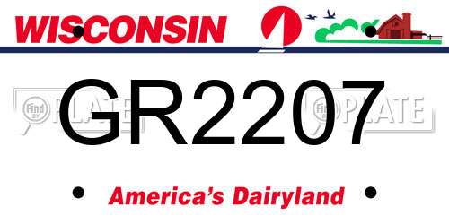 GR2207 Wisconsin License Plate