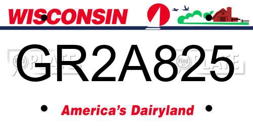 GR2A825 Wisconsin License Plate