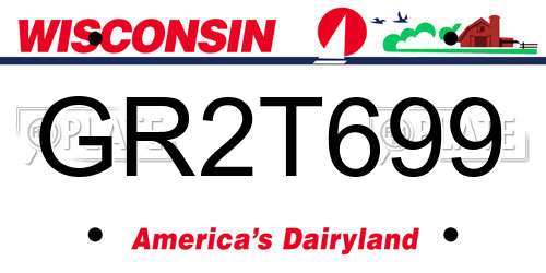 GR2T699 Wisconsin License Plate