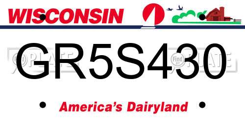 GR5S430 Wisconsin License Plate