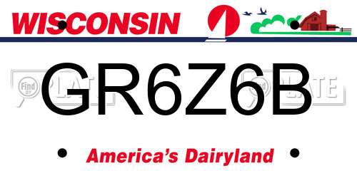 GR6Z6B Wisconsin License Plate