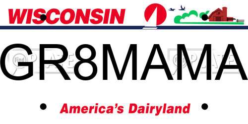 GR8MAMA Wisconsin License Plate