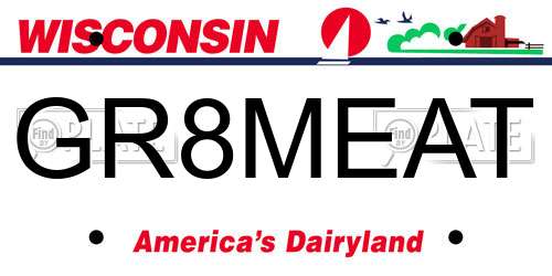 GR8MEAT Wisconsin License Plate
