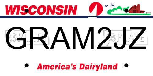 GRAM2JZ Wisconsin License Plate