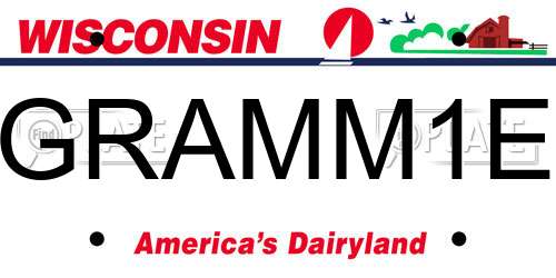 GRAMM1E Wisconsin License Plate
