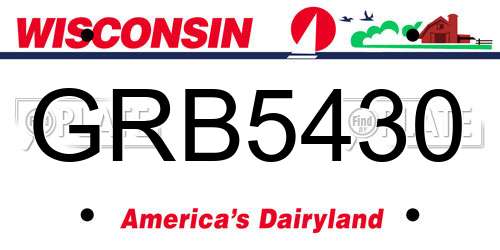 GRB5430 Wisconsin License Plate