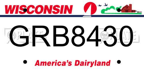 GRB8430 Wisconsin License Plate