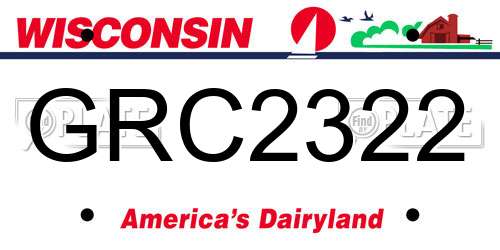 GRC2322 Wisconsin License Plate
