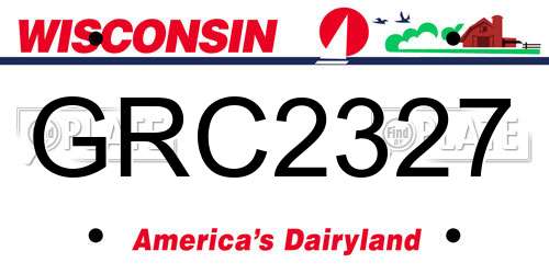 GRC2327 Wisconsin License Plate
