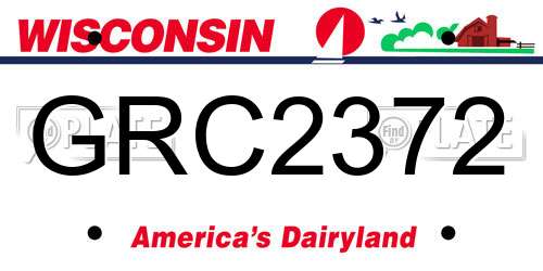 GRC2372 Wisconsin License Plate