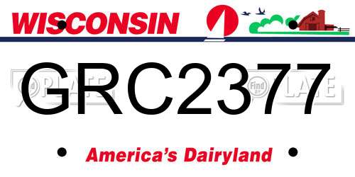 GRC2377 Wisconsin License Plate