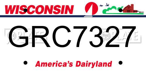 GRC7327 Wisconsin License Plate