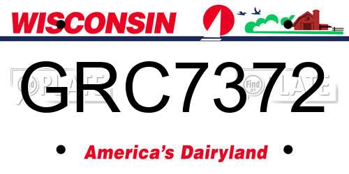GRC7372 Wisconsin License Plate