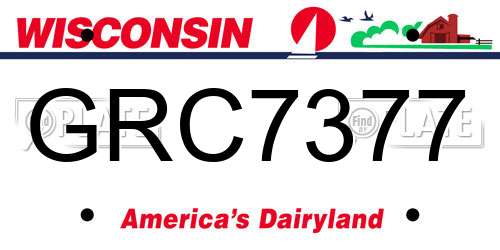 GRC7377 Wisconsin License Plate