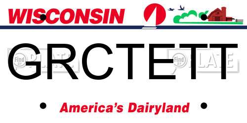 GRCTETT Wisconsin License Plate