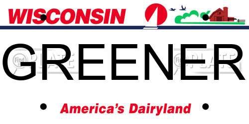 GREENER Wisconsin License Plate