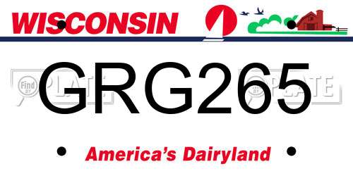 GRG265 Wisconsin License Plate