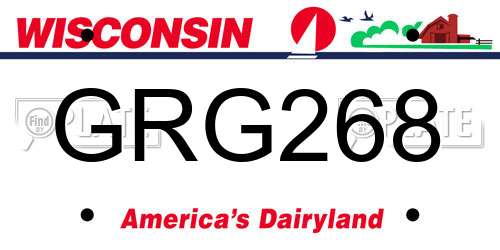 GRG268 Wisconsin License Plate