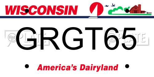 GRGT65 Wisconsin License Plate