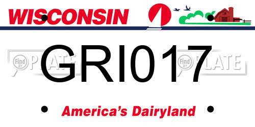 GRI017 Wisconsin License Plate