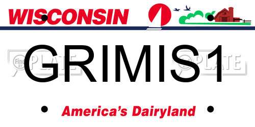 GRIMIS1 Wisconsin License Plate