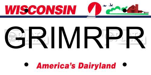 GRIMRPR Wisconsin License Plate
