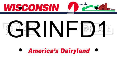 GRINFD1 Wisconsin License Plate