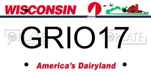 GRIO17 Wisconsin License Plate