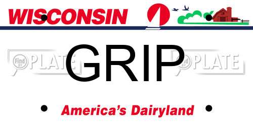 GRIP Wisconsin License Plate