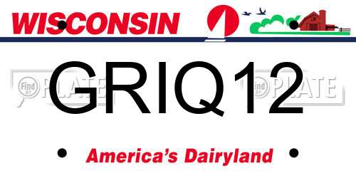 GRIQ12 Wisconsin License Plate