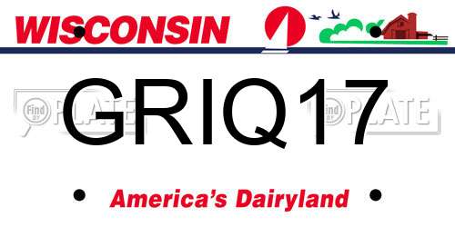 GRIQ17 Wisconsin License Plate