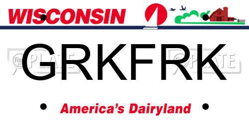 GRKFRK Wisconsin License Plate