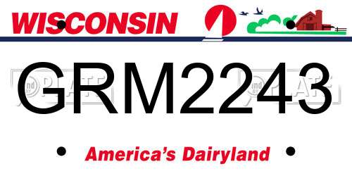 GRM2243 Wisconsin License Plate