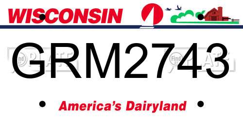 GRM2743 Wisconsin License Plate