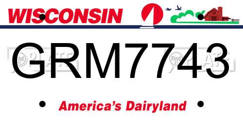 GRM7743 Wisconsin License Plate