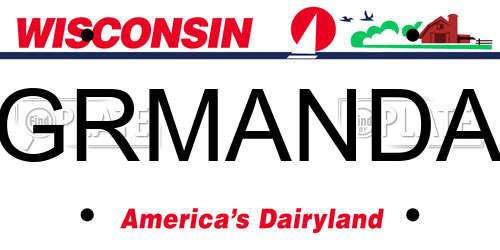 GRMANDA Wisconsin License Plate