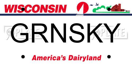 GRNSKY Wisconsin License Plate
