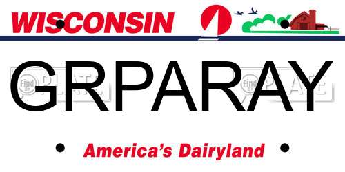 GRPARAY Wisconsin License Plate